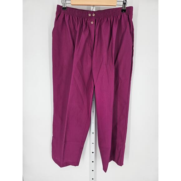 VTG Sport by Carriage Court Women's Purple Pull On Elastic Waist Pant Size 16S - Picture 1 of 5